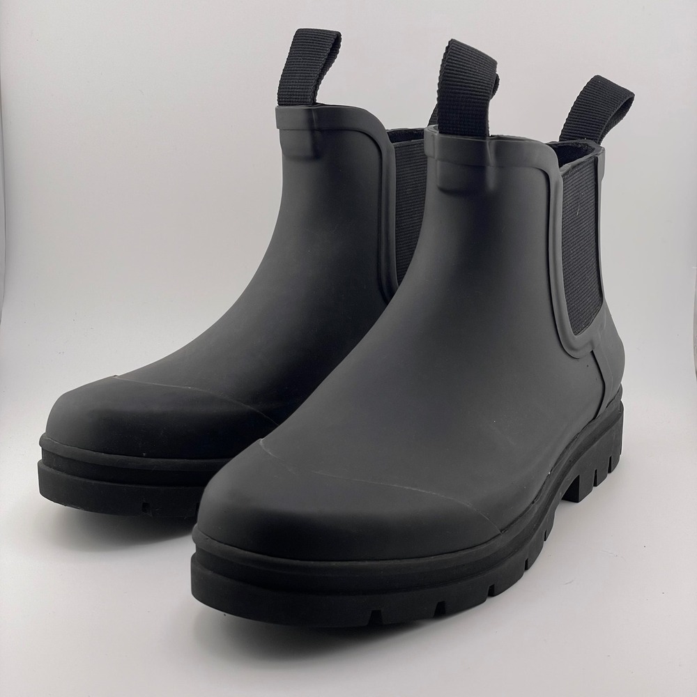 Everlane Black Matte Rubber Chelsea Rain Boots Women's Size 5